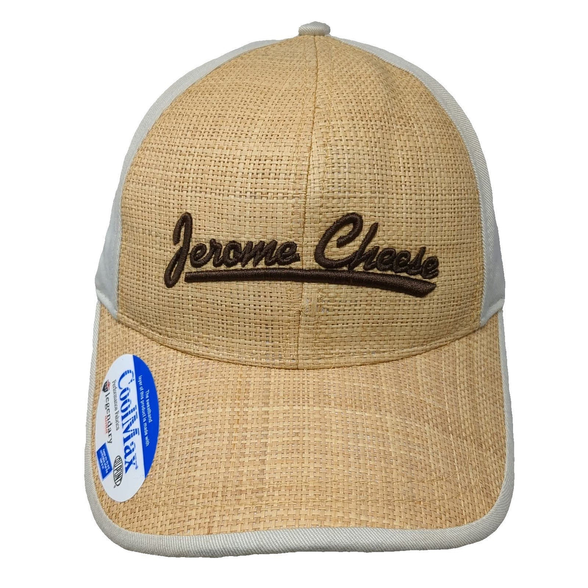 Legendary Headwear Baseball Cap Brown One Size Jerome Cheese Straw CoolMax Hat