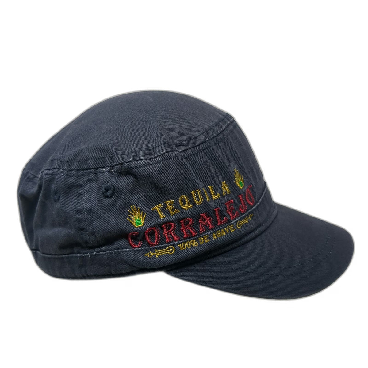 Tequila Corralejo Army Cap Blue One Size Strapback Cotton Agave Logo Promo Hat