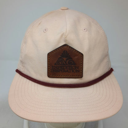 Richardson 5 Panel Pink One Size Hat Expedition Inspiration Rope Leather Patch