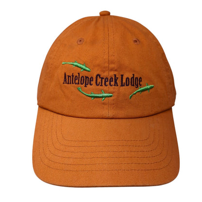 Antelope Creek Lodge Strapback Hat Orange OS Adjustable Embroidered The Fly Shop