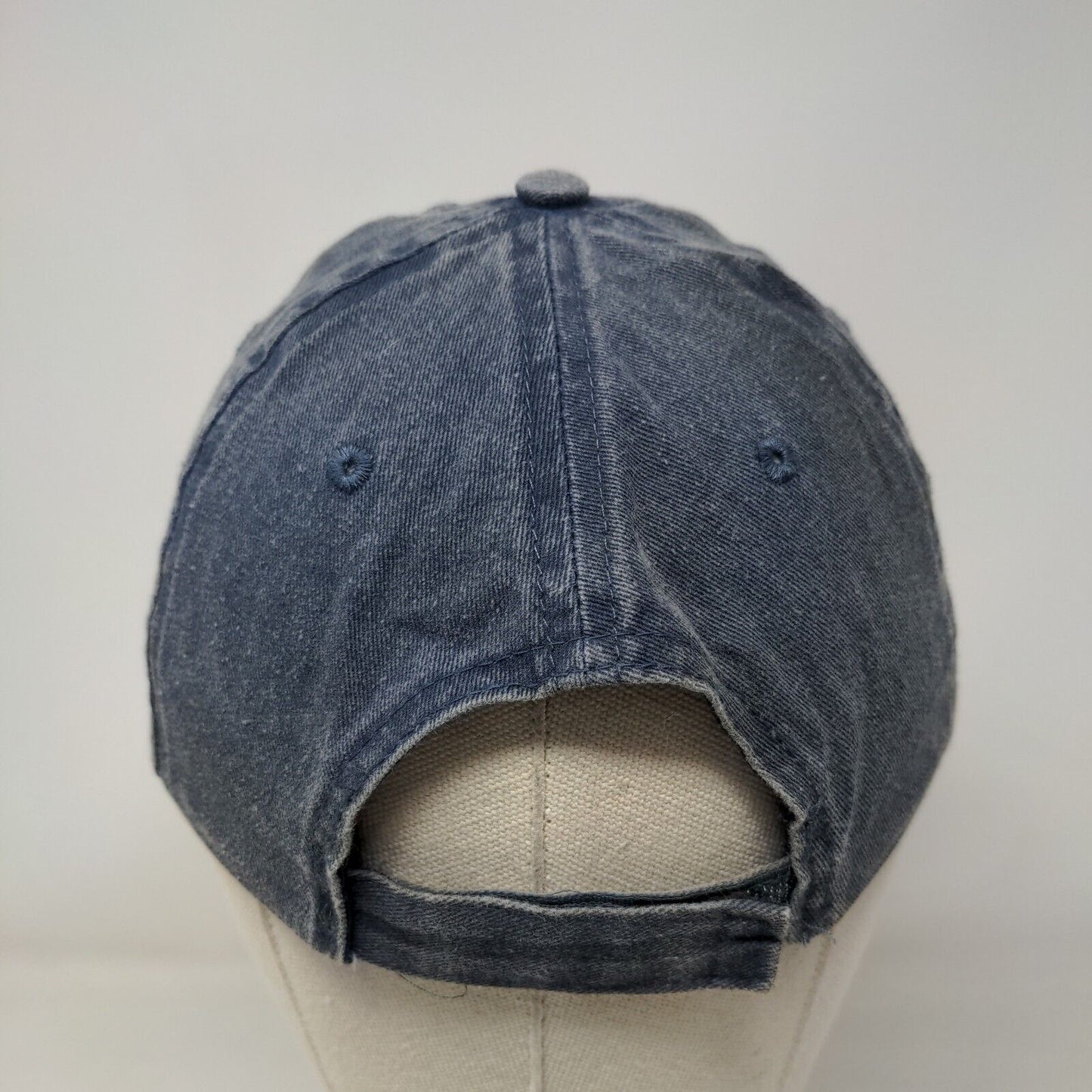 Unbranded Strapback Hat Blue OSFM Adjustable Blank Solid 6 Panel
