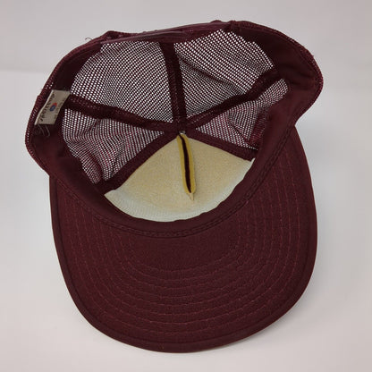 Phillips Lodge Snapback Mesh Back Trucker Hat Red OSFA Solid Adjustable