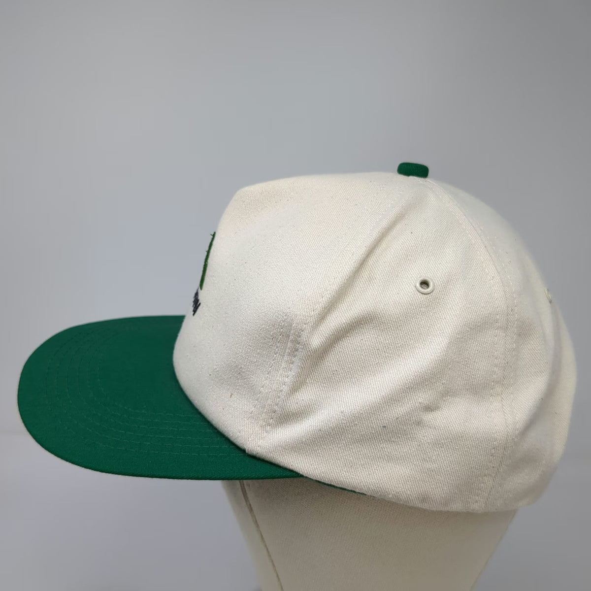 K-Products 5 Panel Hat White Green OSFM Asgrow Seed Snapback Made in USA Farm