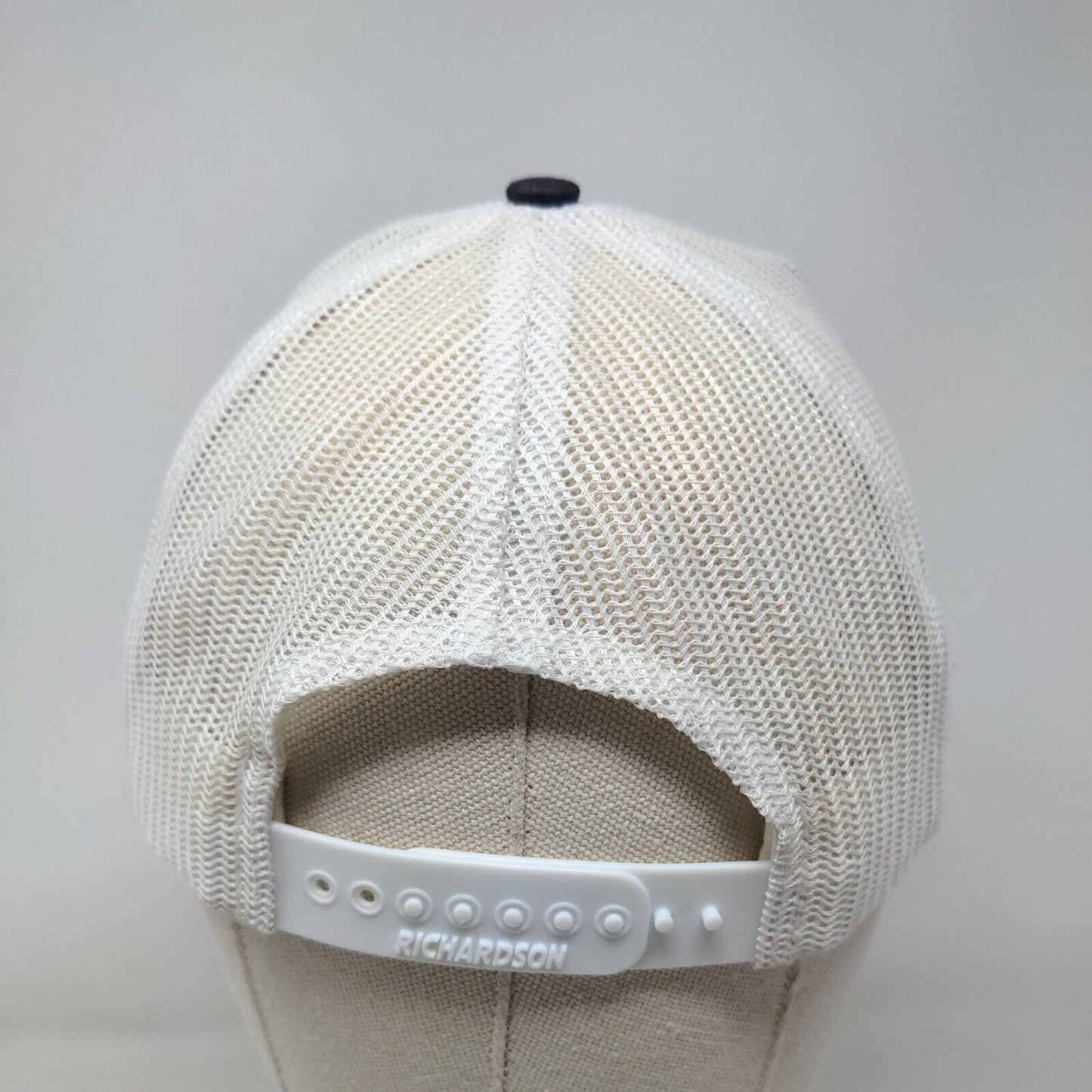 Three Pines Snapback Mesh Back Trucker Hat Multi One Size Leather Patch