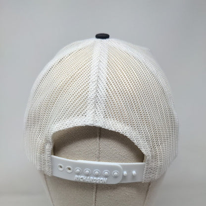 Three Pines Snapback Mesh Back Trucker Hat Multi One Size Leather Patch