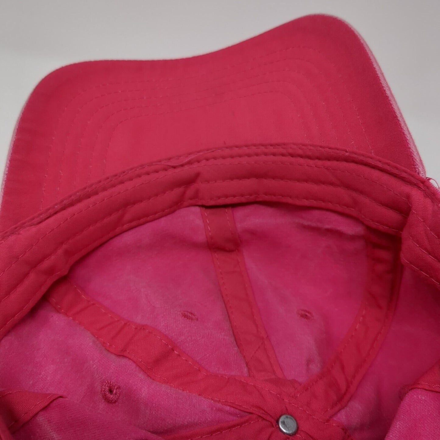 Unbranded Strapback Hat Pink One Size Adjustable Vented Holes 6 Panel Blank