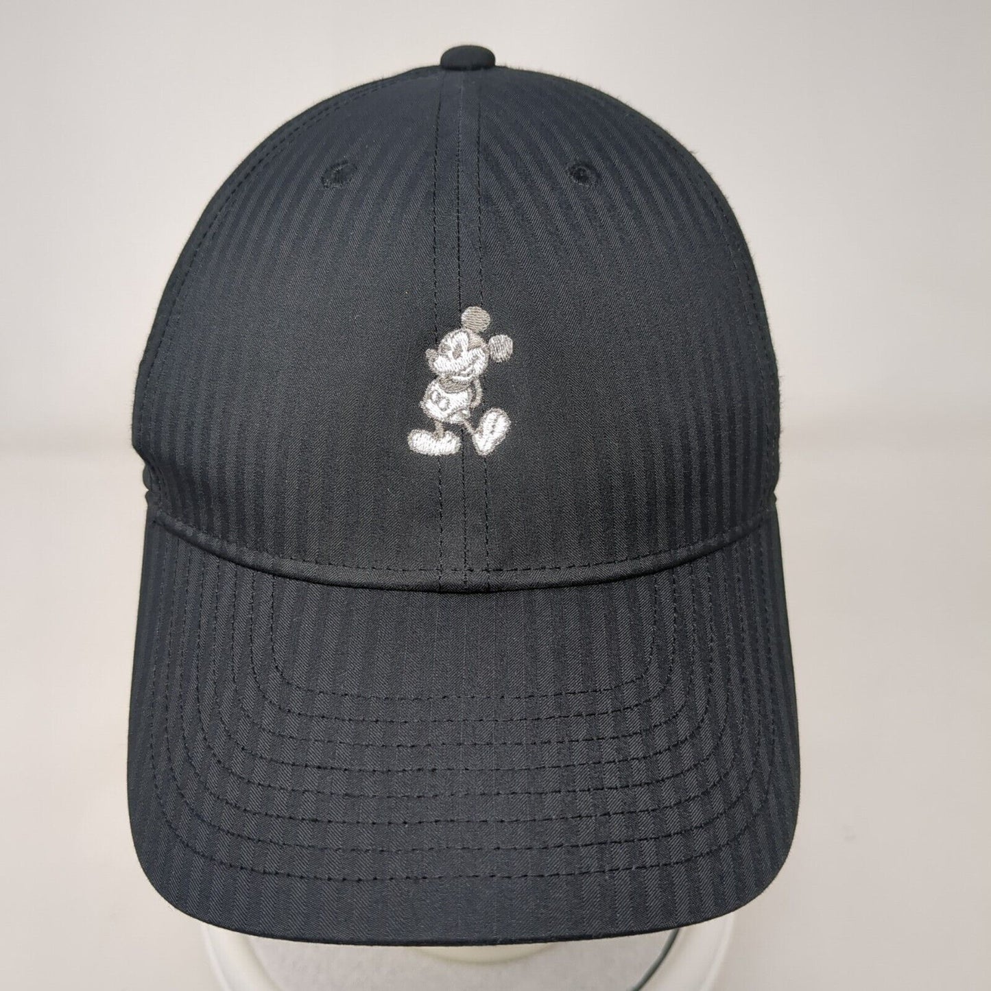 Mickey Mouse Slideback Golf Hat Black OSFM Striped Disney Nike Swoosh