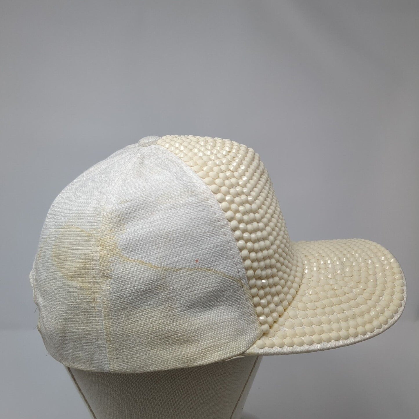 Jovie Snapback Hat White One Size Adjustable Rhinestone Bling Shiny