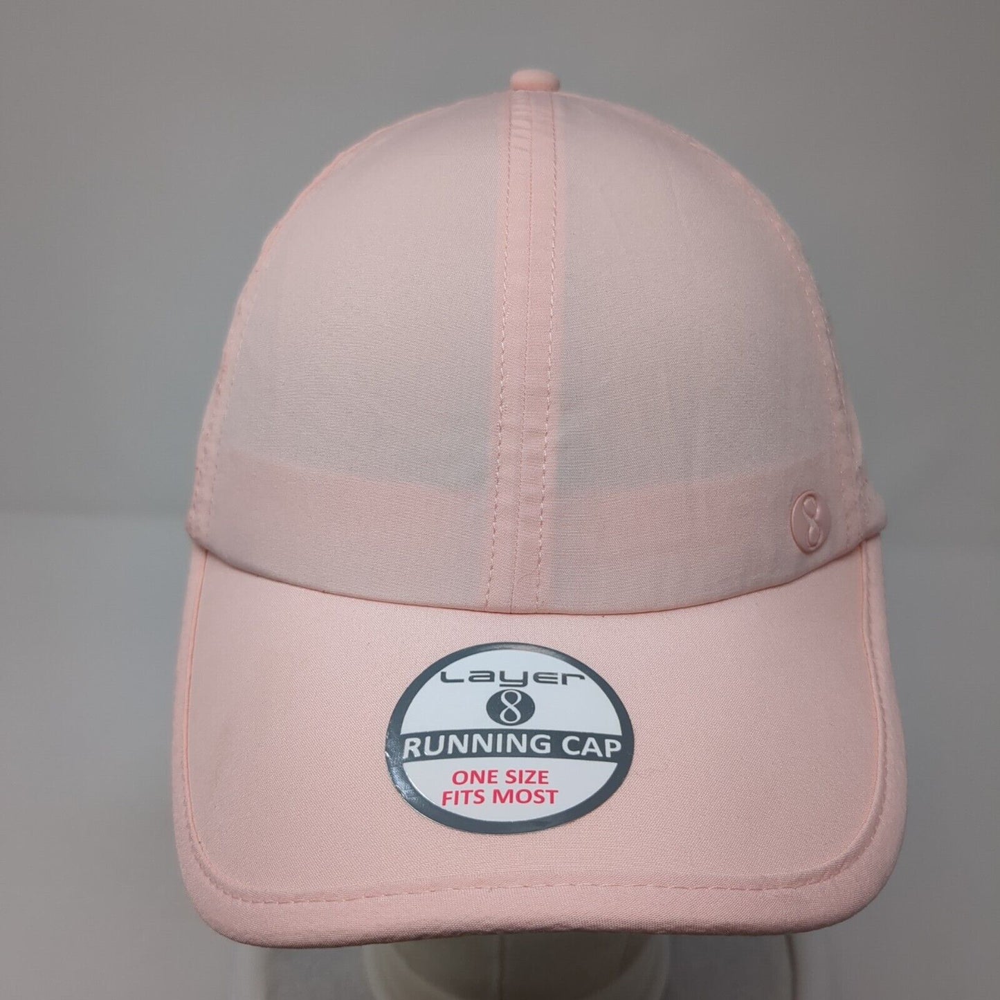 Layer 8 Running Cap Pink One Size Adjustable Breathable 6 Panel Blank