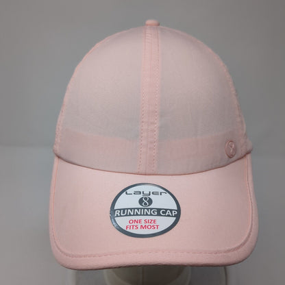 Layer 8 Running Cap Pink One Size Adjustable Breathable 6 Panel Blank
