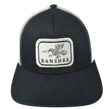 Yupoong Trucker Hat Black White One Size Mesh Back Banshee Bird Graphic Patch