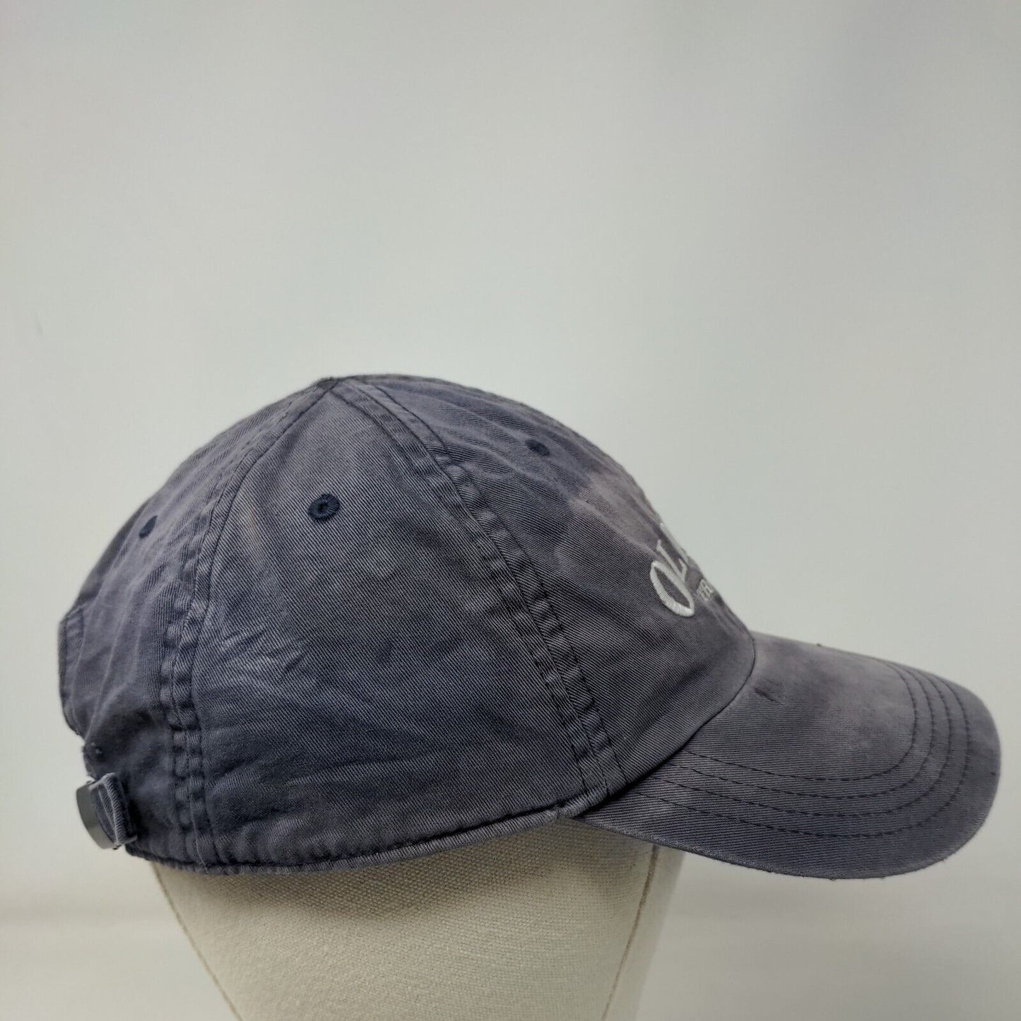 Old Navy Slideback Hat Blue M/L Adjustable Embroidered Vented Holes 6 Panel