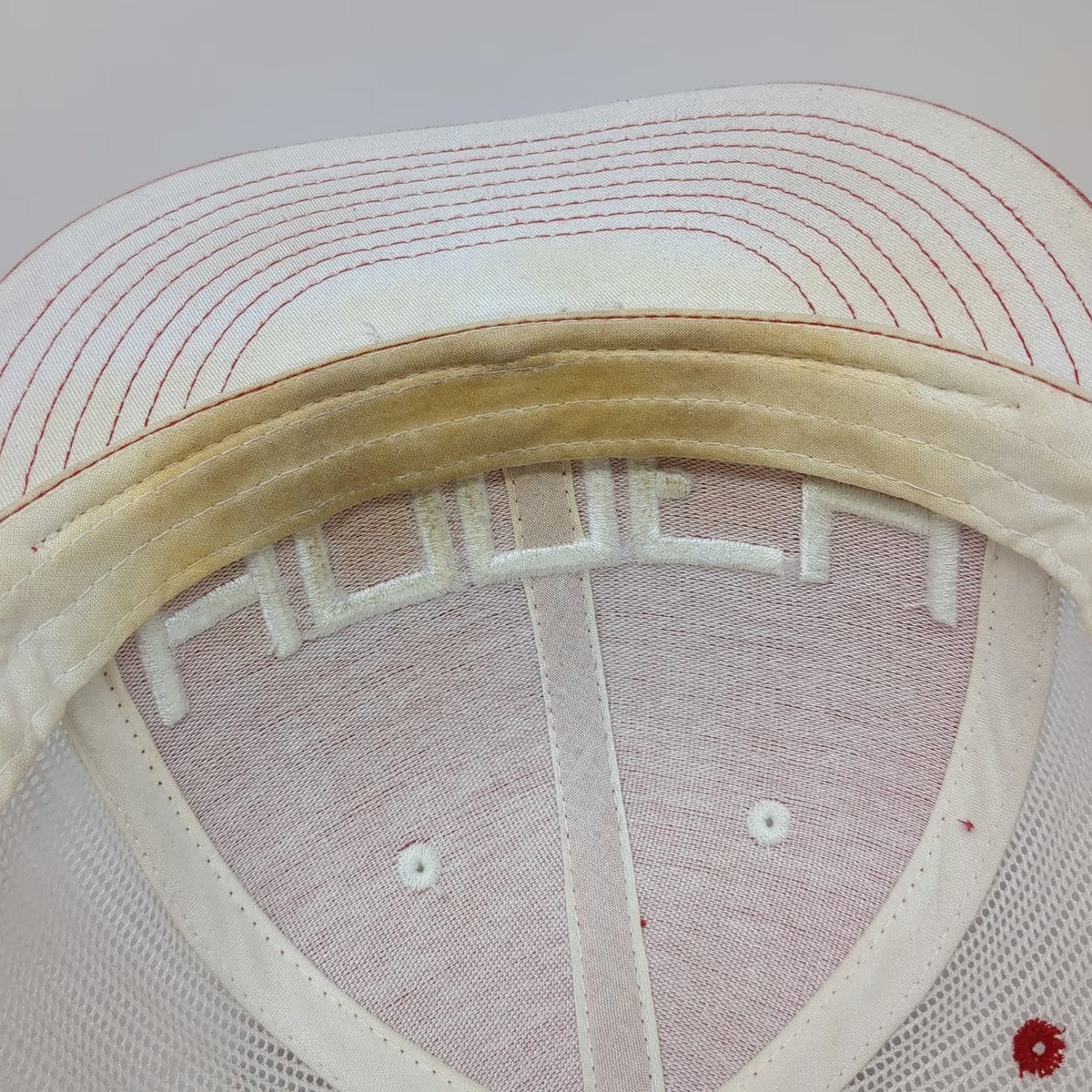 Hooey Trucker Hat Red White One Size Mesh Back Snapback Puff Graphic Embroidery