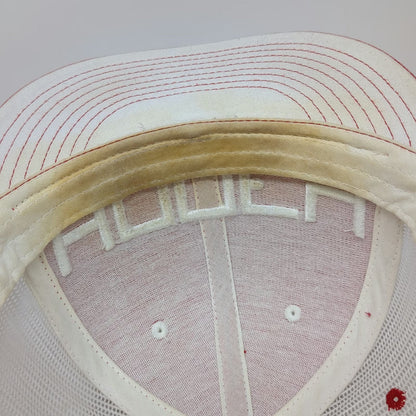 Hooey Trucker Hat Red White One Size Mesh Back Snapback Puff Graphic Embroidery