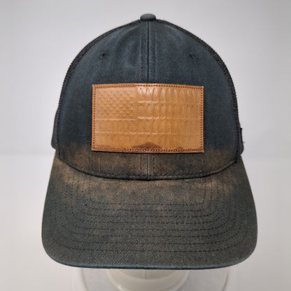 American Tree Flag Fitted Trucker Hat Black L/XL Mesh Back 6 Panel Columbia