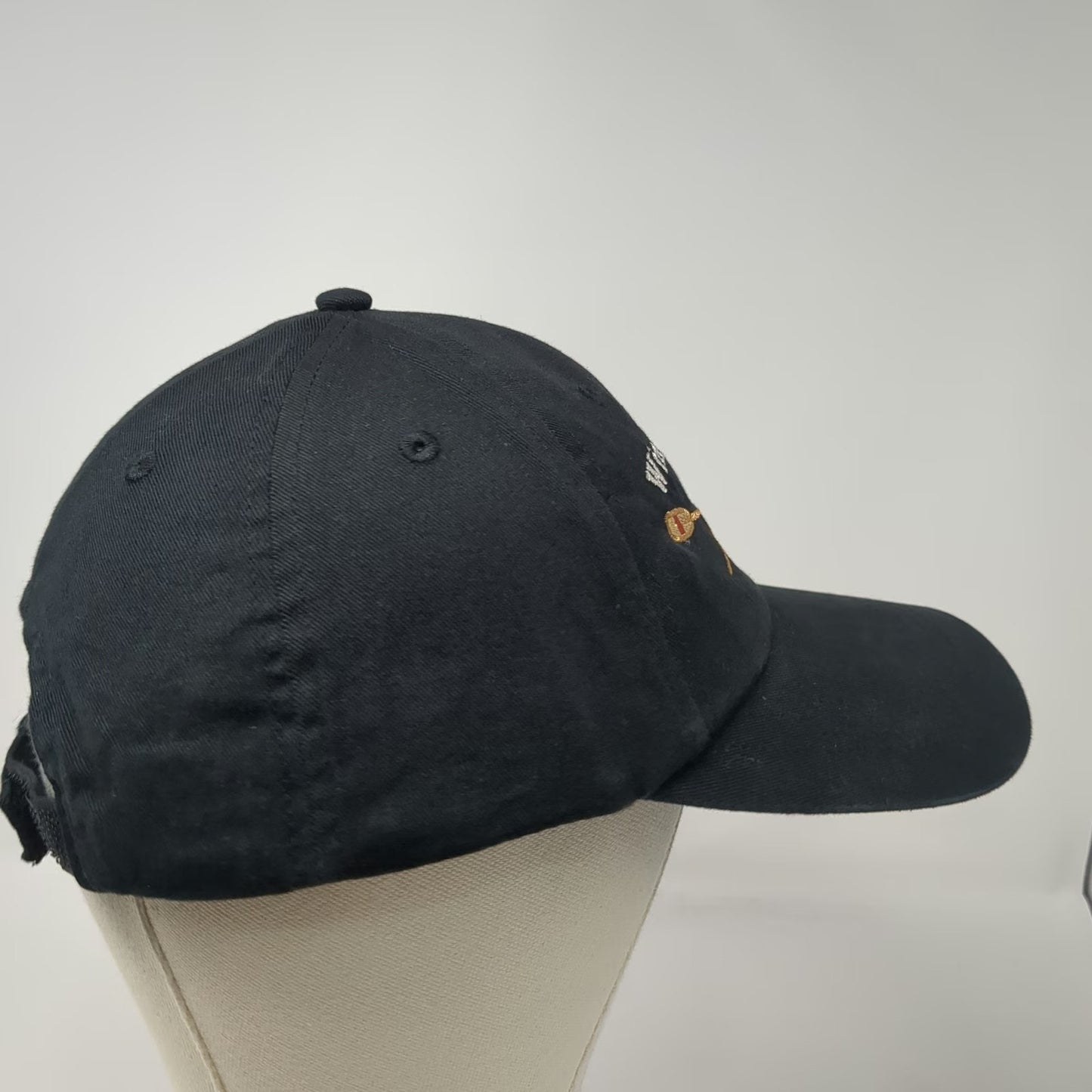 Baseball Cap Black One Size Winnipesaukee NH Crossed Oars Strapback Cotton Hat