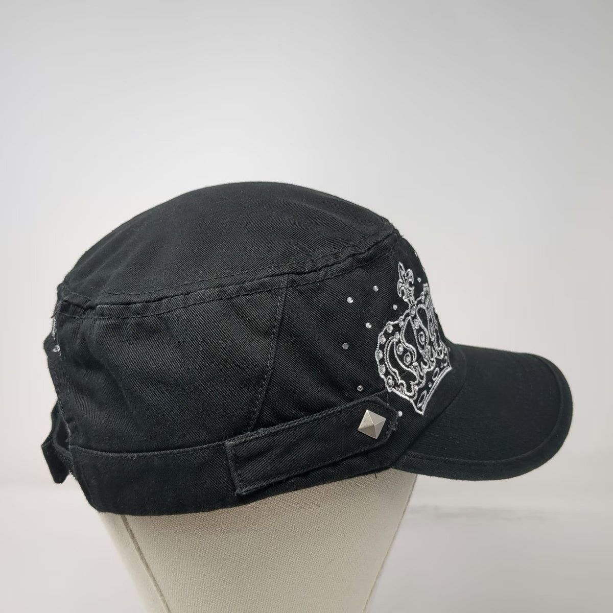 Hard Rock Couture Army Cap Black One Size Strapback Crown Studs San Diego Hat