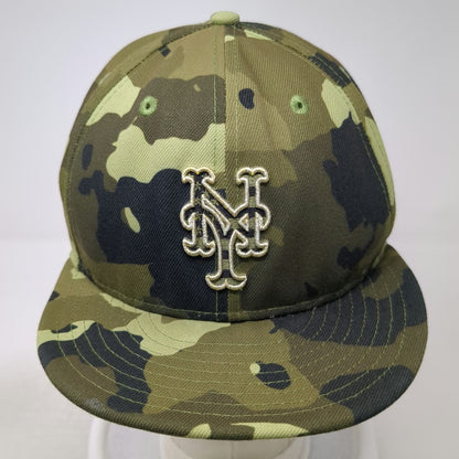 New York Mets MLB New Era Snapback Hat Green Camo One Size Flat Bill 9FIFTY