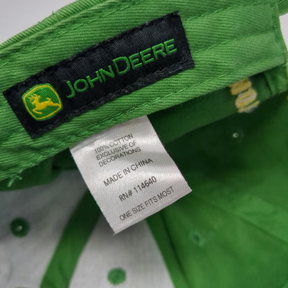 John Deere Baseball Cap Green One Size Embroidered Logo Slideback Slogan Hat