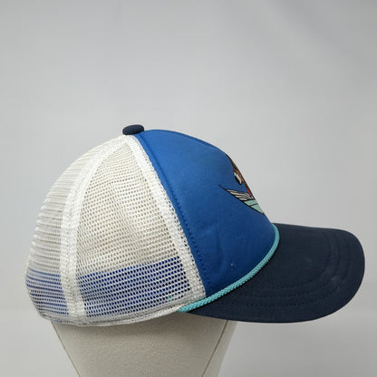 Bear Snapback Trucker Hat Blue Youth Boys One Size Mesh Back Rope Patagonia