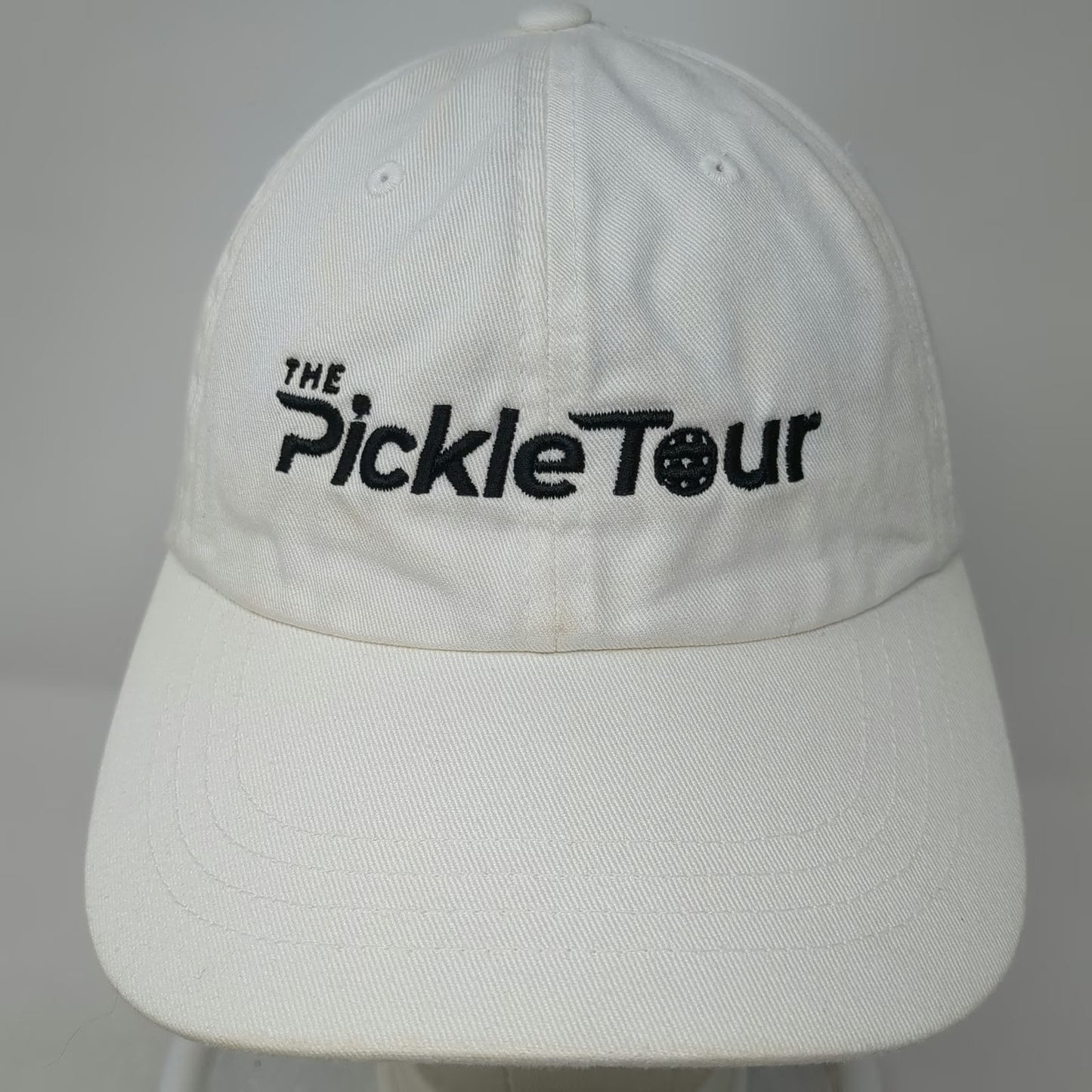 Yupoong Baseball Cap White One Size Pickle Tour Pickleball Slideback Cotton Hat