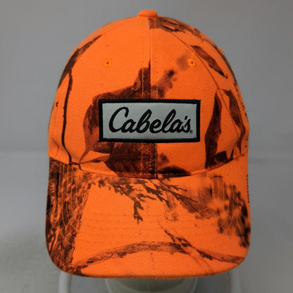 Cabela's Baseball Cap Orange One Size Camo Zonz Woodlands Strapback Hunting Hat