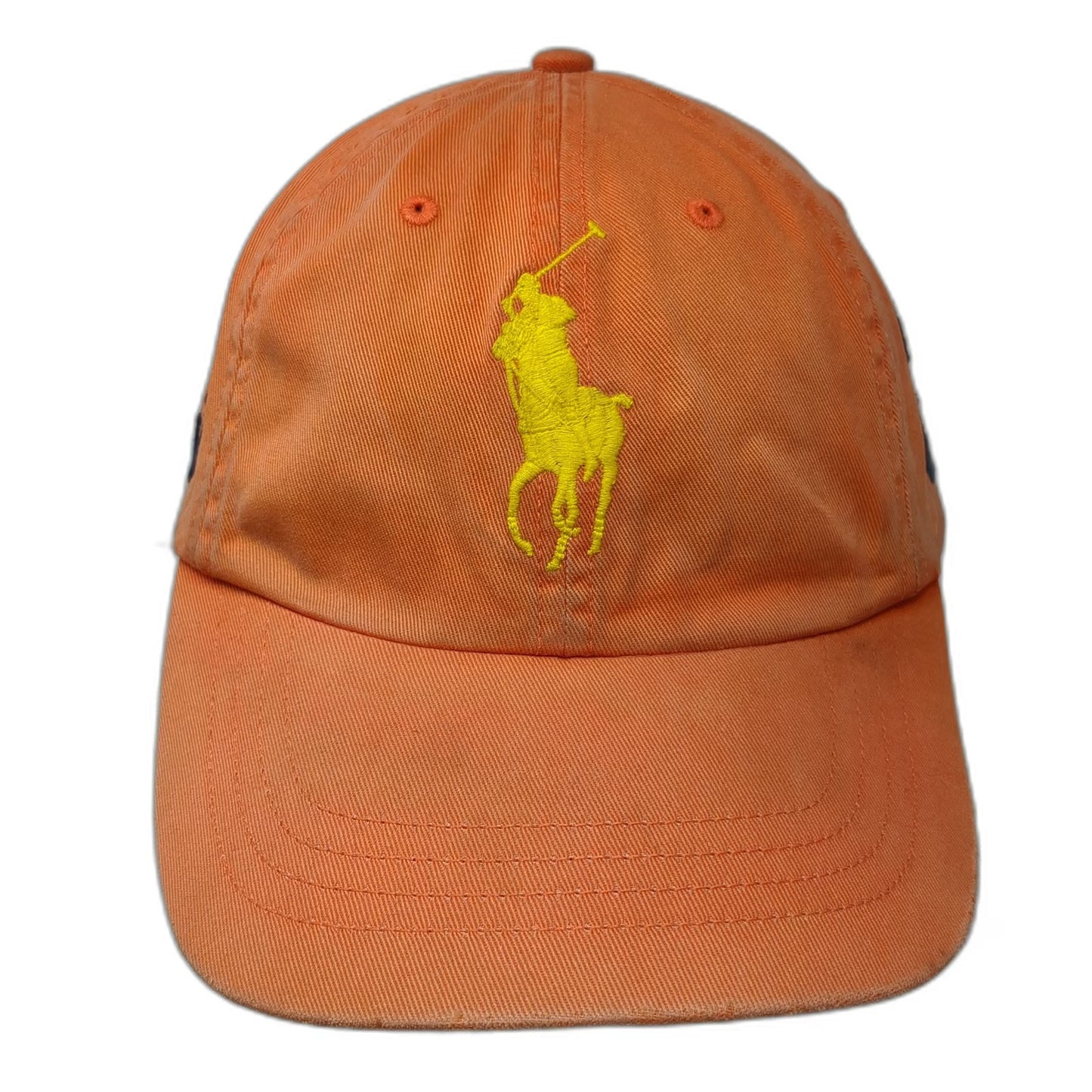 Polo Ralph Lauren Baseball Cap Orange One Size Big Pony Yellow Embroidery hat