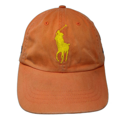 Polo Ralph Lauren Baseball Cap Orange One Size Big Pony Yellow Embroidery hat