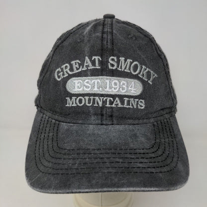 ESY Men's Slideback Hat Gray Size OSFA Embroidered Great Smoky Mountains Logo