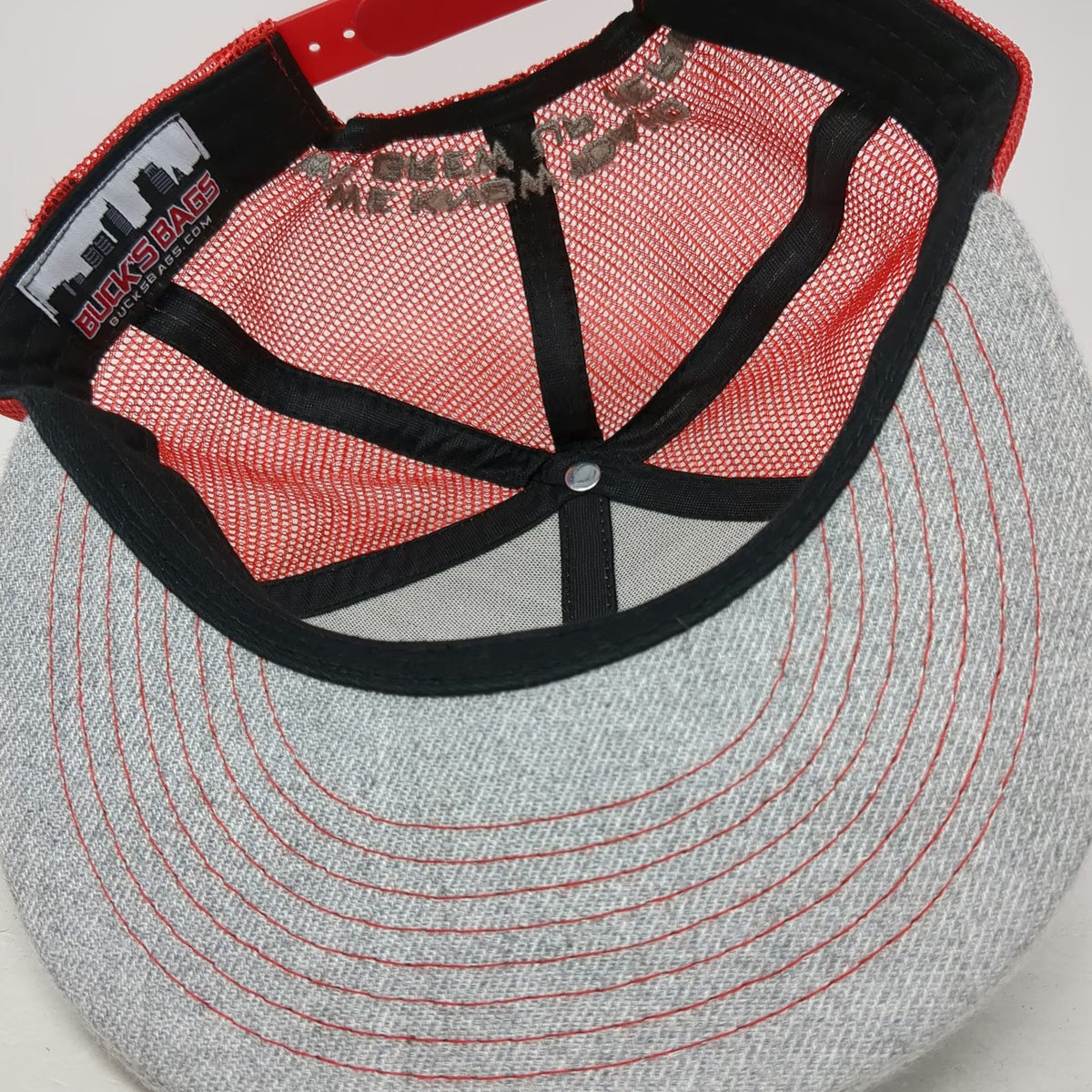 Buck's Bags Trucker Hat Gray Red One Size Farm Bureau Ins Idaho Mesh Snapback