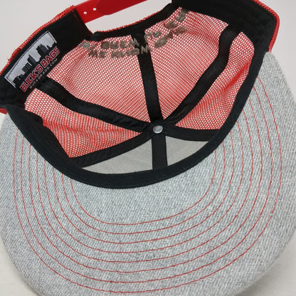Buck's Bags Trucker Hat Gray Red One Size Farm Bureau Ins Idaho Mesh Snapback