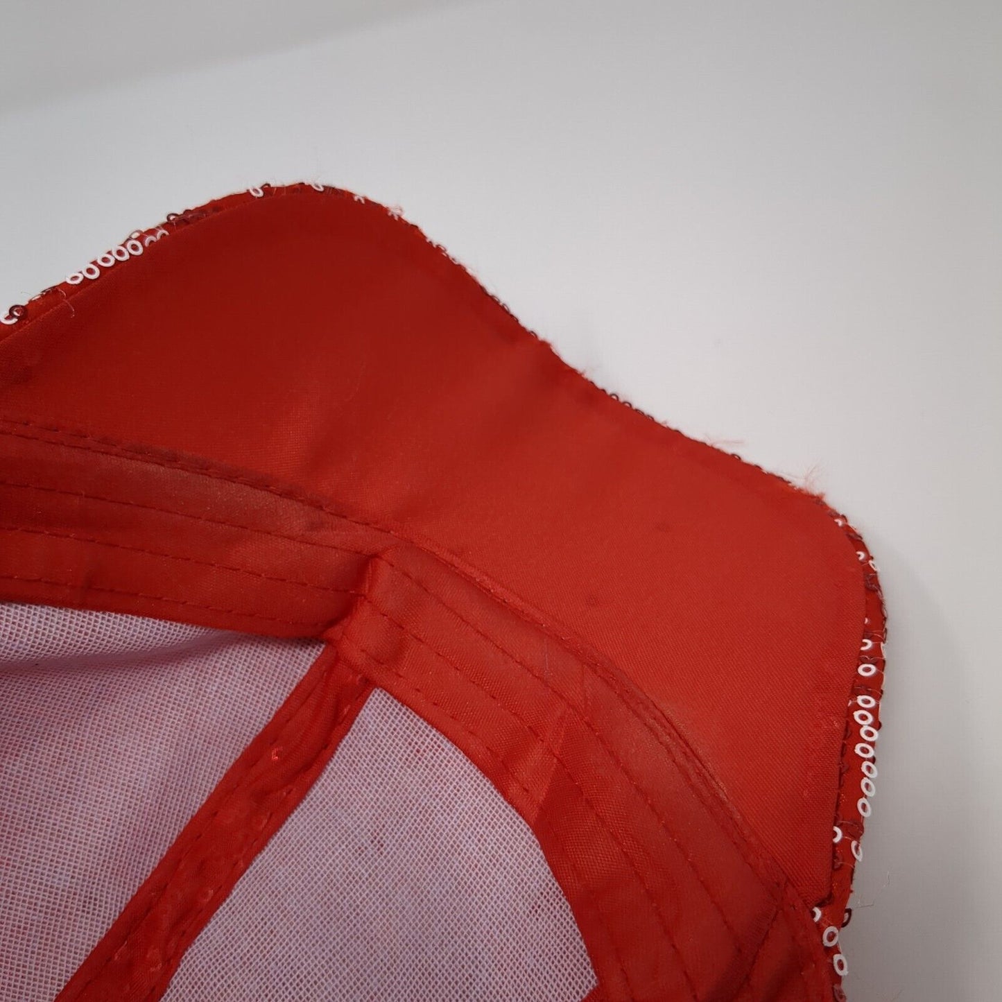 Unbranded Strapback Hat Red One Size Adjustable Bedazzled Sequin Polyester
