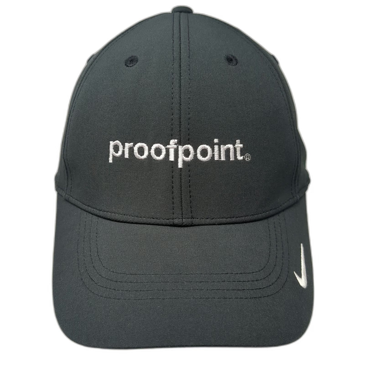Nike Baseball Cap Black OSFM Dri-Fit Proofpoint Logo Strapback Adjustable Hat