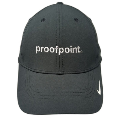 Nike Baseball Cap Black OSFM Dri-Fit Proofpoint Logo Strapback Adjustable Hat