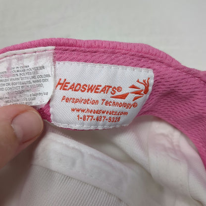 Headsweats 5 Panel White One Size Strapback Running Performance Mesh Pink Hat