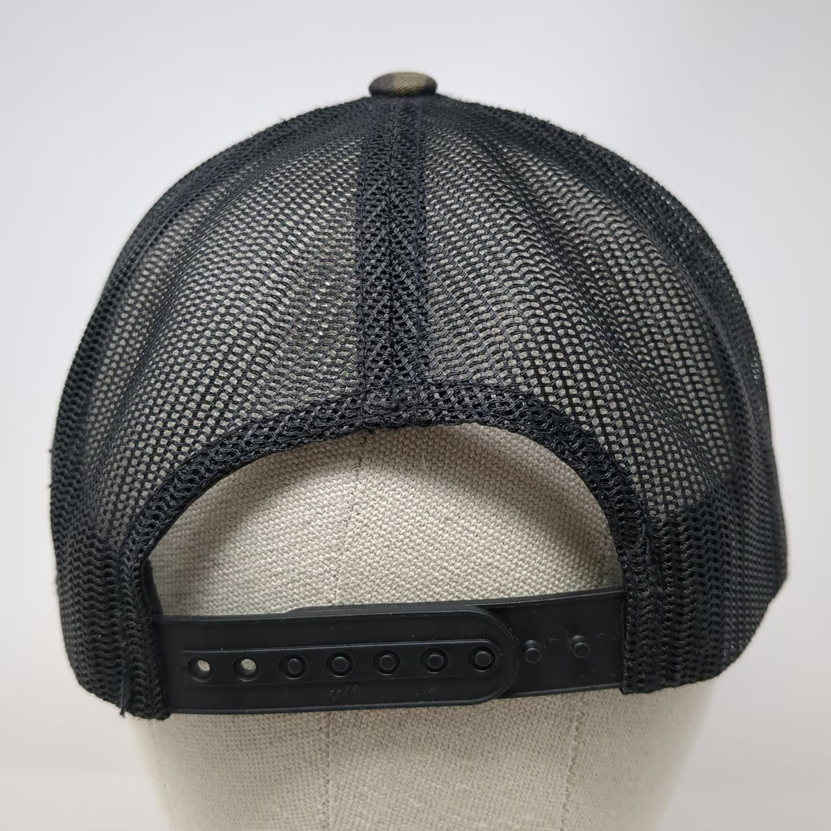 Yupoong Trucker Hat Black One Size Snapback Camo Orange Logo P Mesh Back Hat