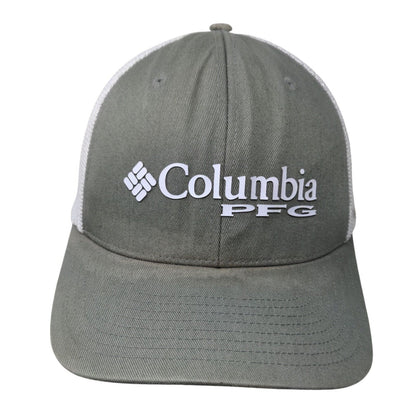 Columbia PFG Fitted Trucker Hat Gray S/M Mesh Back Vented Holes 6 Panel Cotton