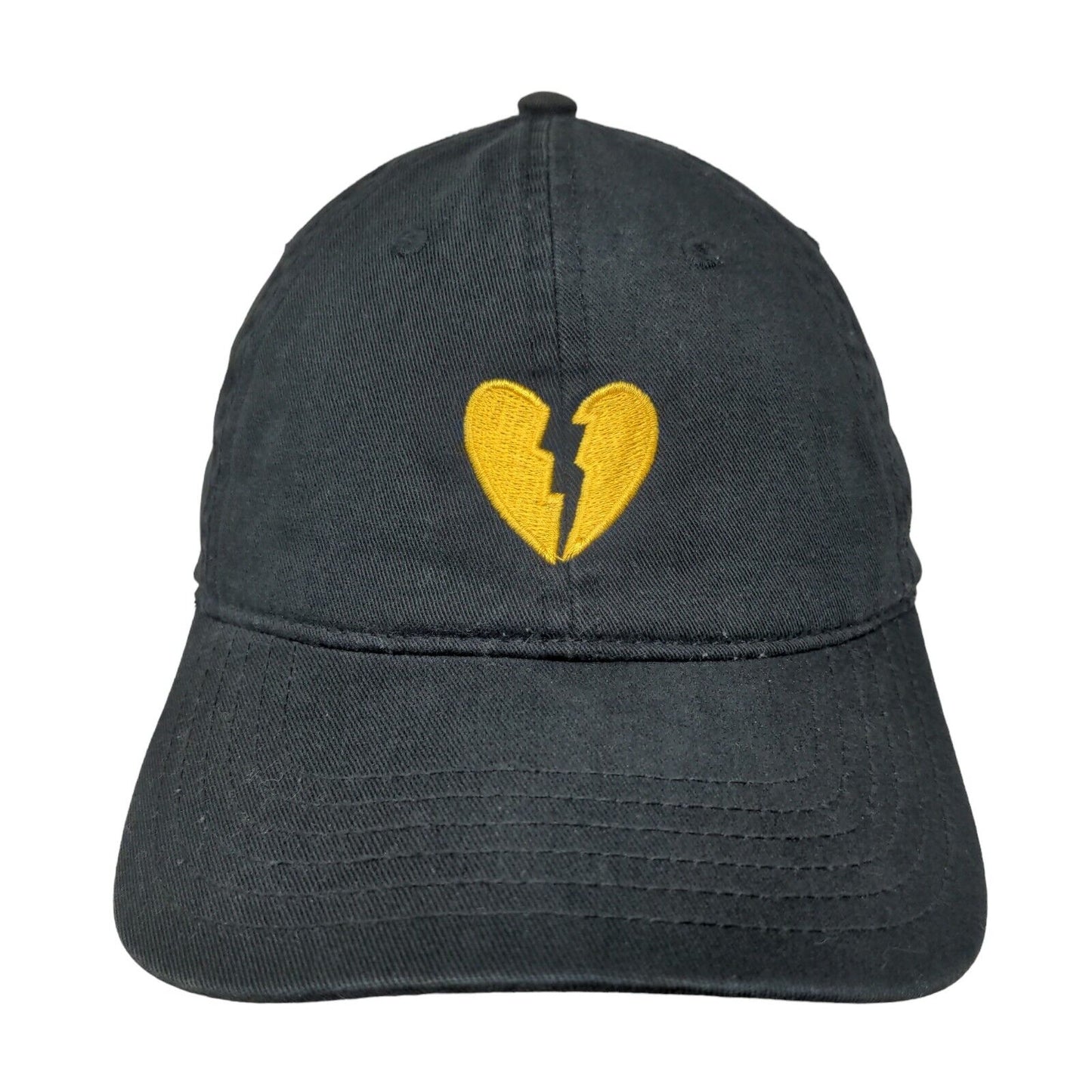 Broken Heart Slideback Hat Black OSFM Embroidered 6 Panel Riot Society