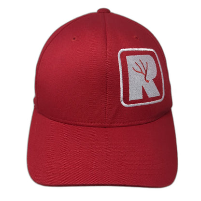 Port Authority Red Baseball Cap M Fitted Flexfit Rackssite Antler Logo Hat