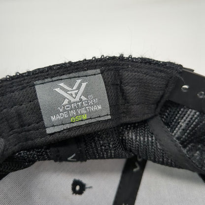 Vortex Trucker Hat Black One Size Mesh Back Snapback Logo Patch Optic Logo