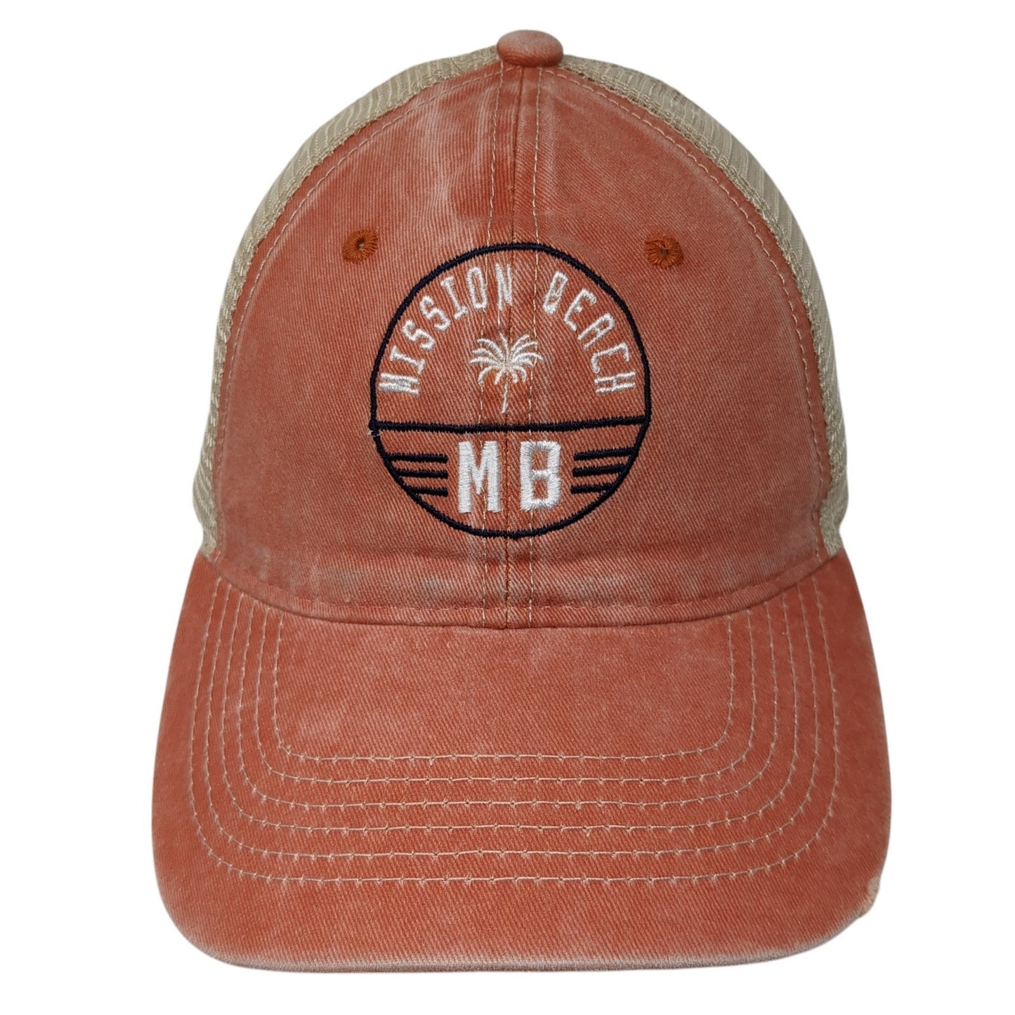 Mission Beach Trucker Hat Orange One Size Adjustable Mesh Back Salt Creek