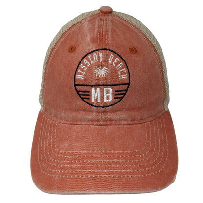 Mission Beach Trucker Hat Orange One Size Adjustable Mesh Back Salt Creek