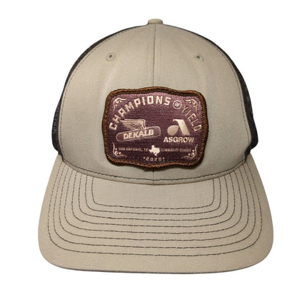 Champions of Yield Dekalb Snapback Trucker Hat Tan One Size Mesh Back