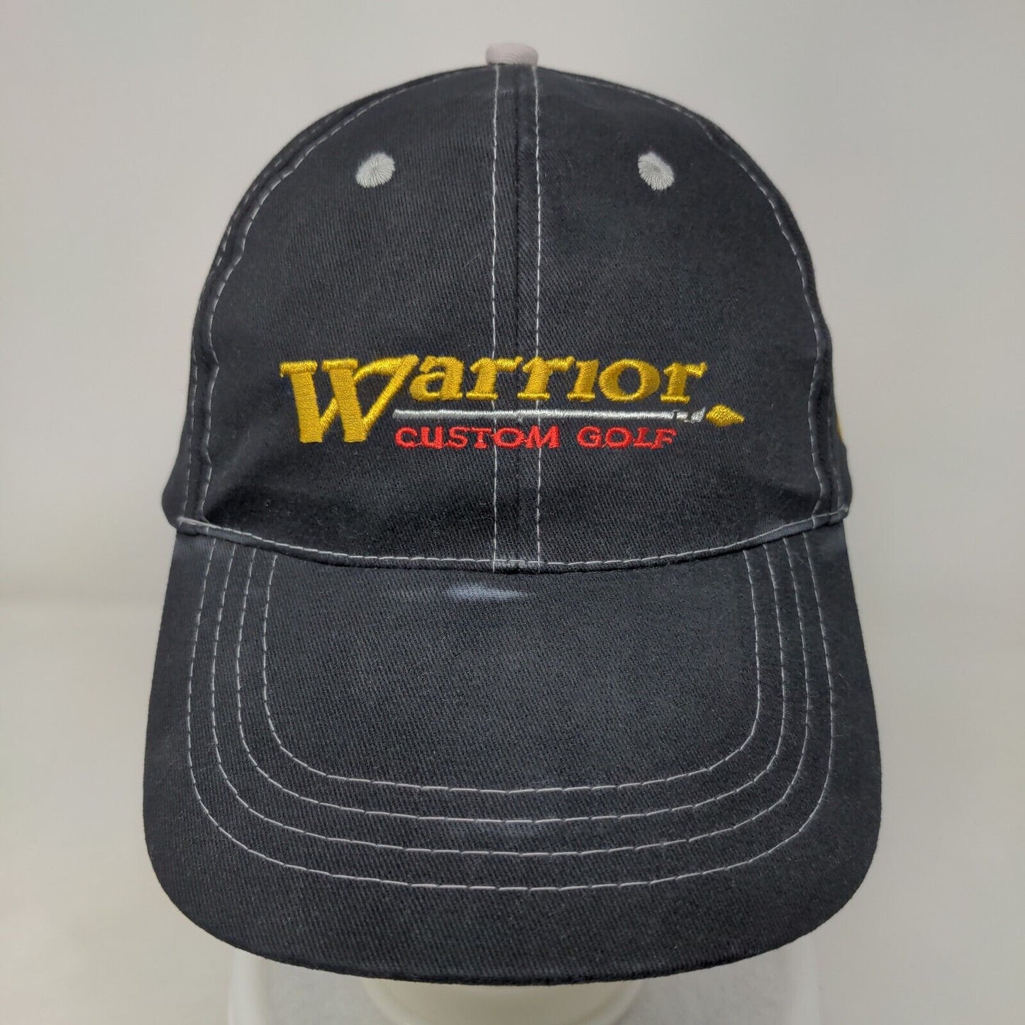 Warrior Custom Golf Strapback Hat Black One Size Adjustable Embroidered