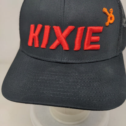 Kixie Snapback Mesh Back Trucker Hat Black One Size Embroidered Lids
