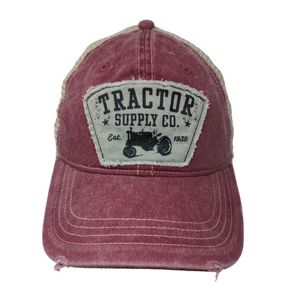 Tractor Supply Co Men's Snapback Mesh Back Hat Pink Red OSFM Distressed