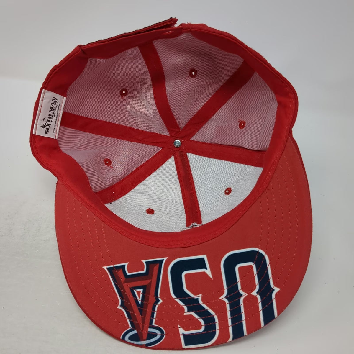 MLB Los Angeles Angels Baseball Cap Red One Size USA Flag Chronic Tacos Hat