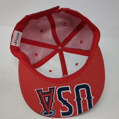 MLB Los Angeles Angels Baseball Cap Red One Size USA Flag Chronic Tacos Hat