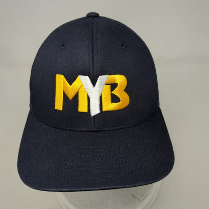 MYB Fitted Hat Blue 7 3/8-8 Solid Embroidered Flexfit Pacific Headwear