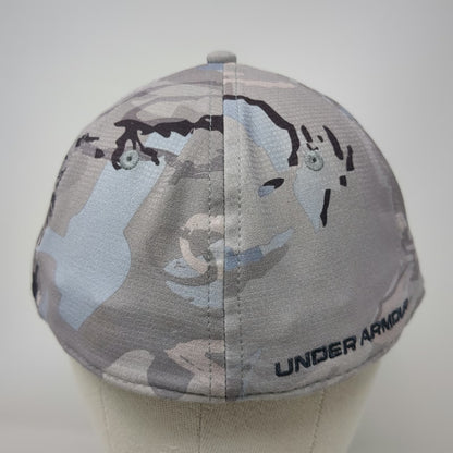 Under Armour Baseball Cap Gray Camo Fitted L Performance Logo Patch Flex Hat